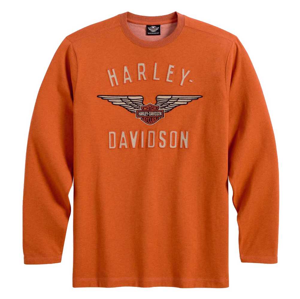 Harley-Davidson Men's Knit Shirt, Winged Performance Long Sleeve ORG 99093-13VM - Wisconsin Harley-Davidson