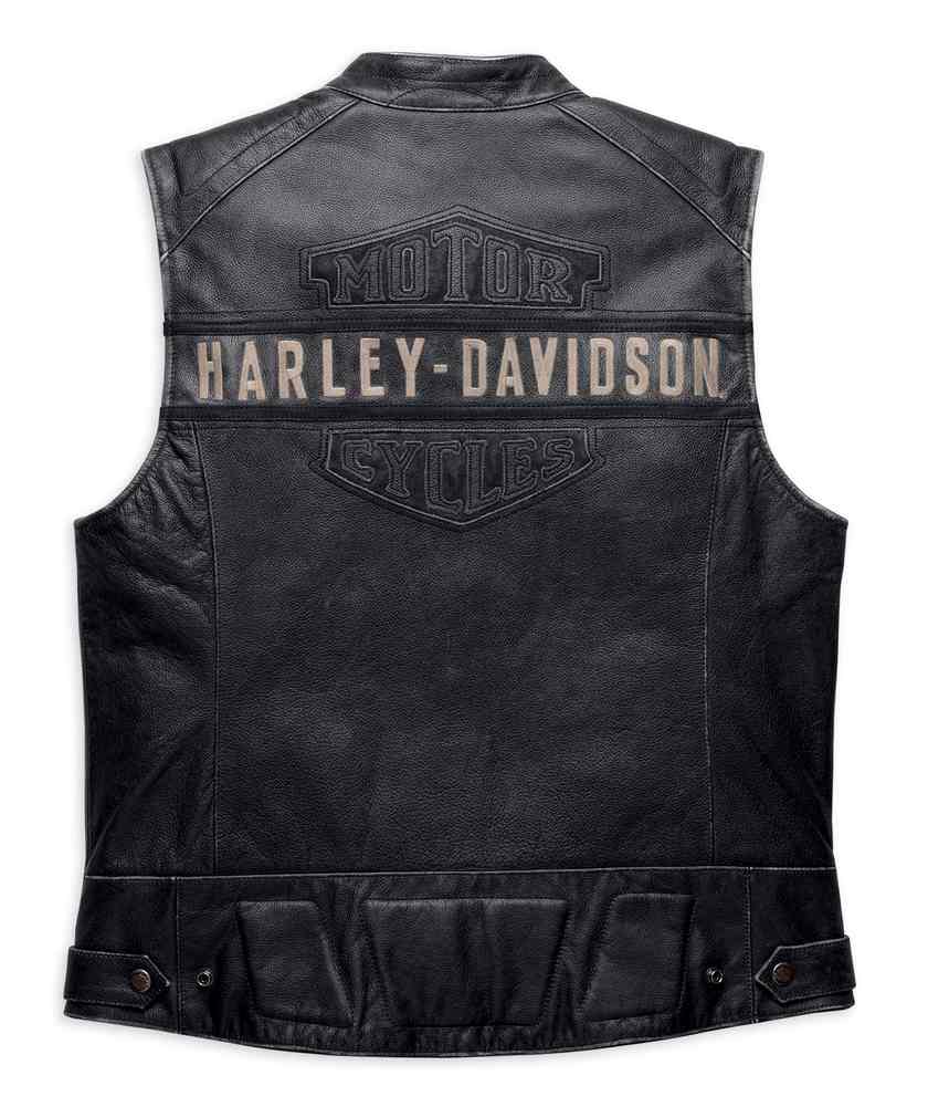 Harley-Davidson Free Shipping - Harley-Davidson Men's Embroidered Passing Link Leather Vest, Charcoal 98109-16VM - Free Shipping on many products plus Orders Over $99