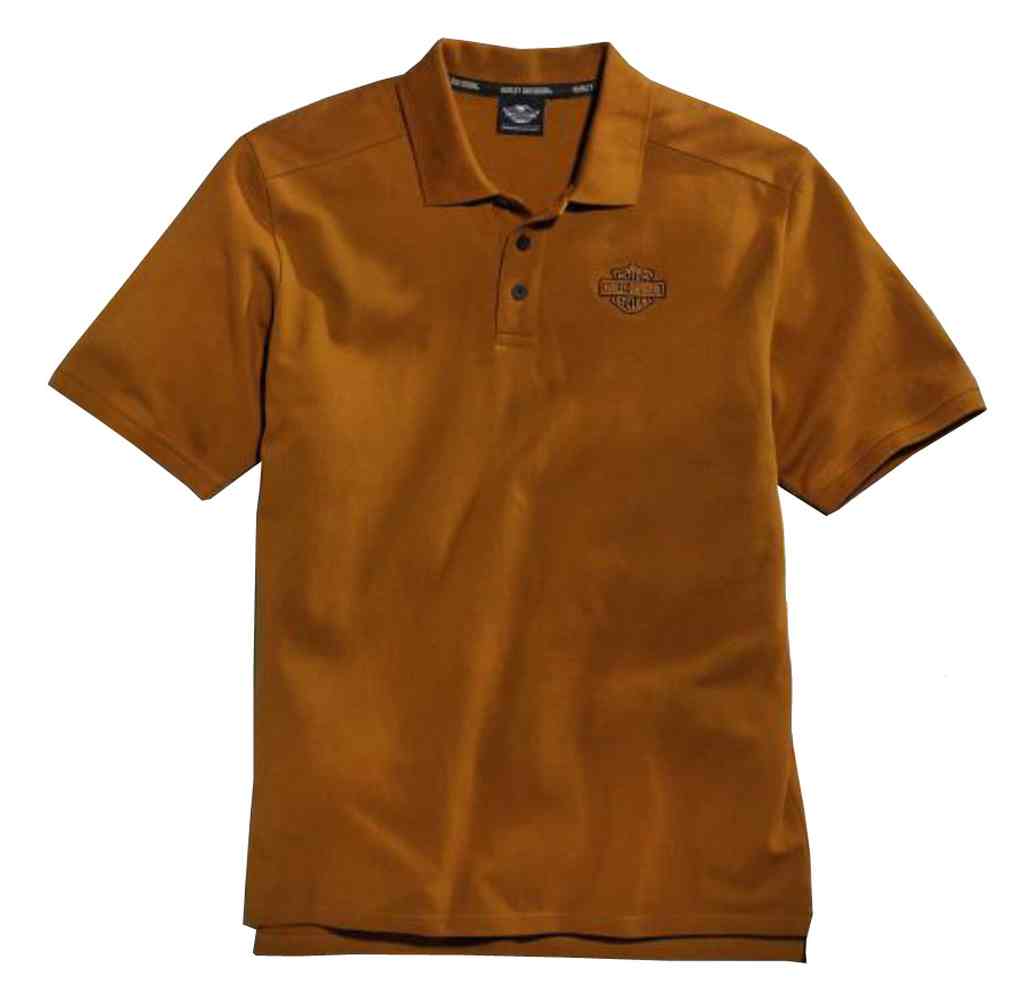 Harley-Davidson Men's Classic Pique Polo Shirt, Burnt Orange. 96002-16VM - Wisconsin Harley-Davidson