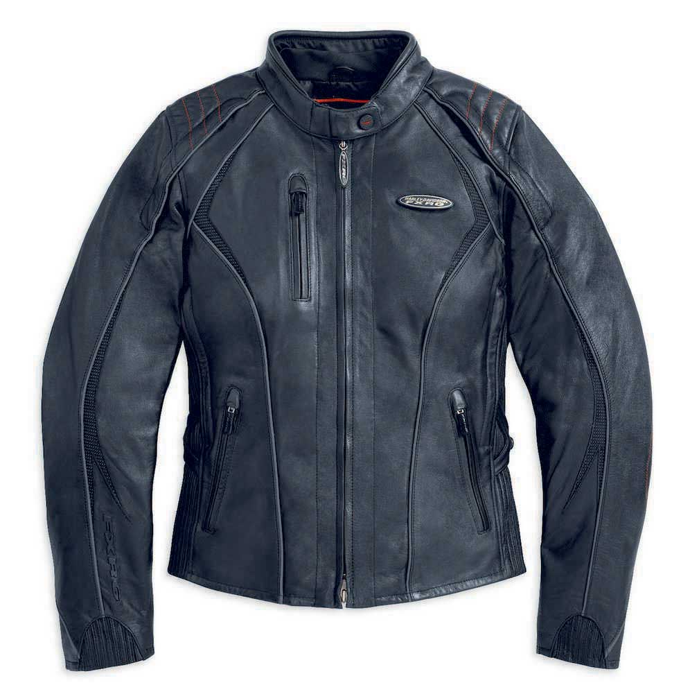 Harley-Davidson® Women's FXRG Black Leather Jacket, Riding Biker