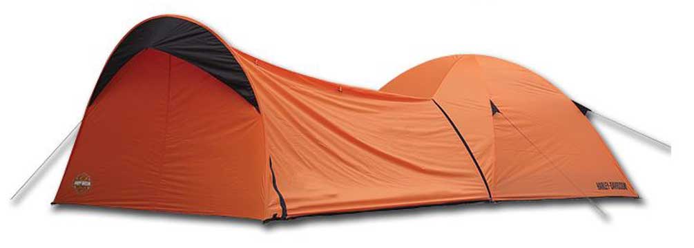 Harley-Davidson® Dome Tent w/ Vestibule Motorcycle Storage, Orange