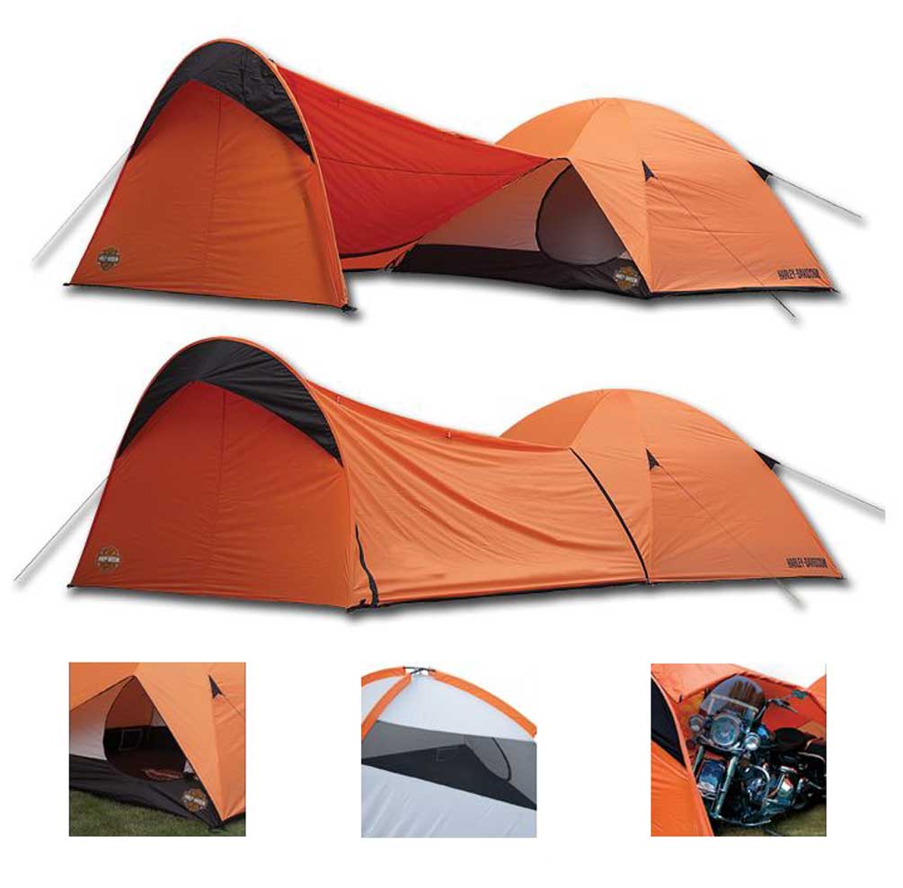 Harley-Davidson Dome Tent w/ Vestibule Motorcycle Storage, Orange HDL-10010A - Largest Selection of Harley-Davidson Products