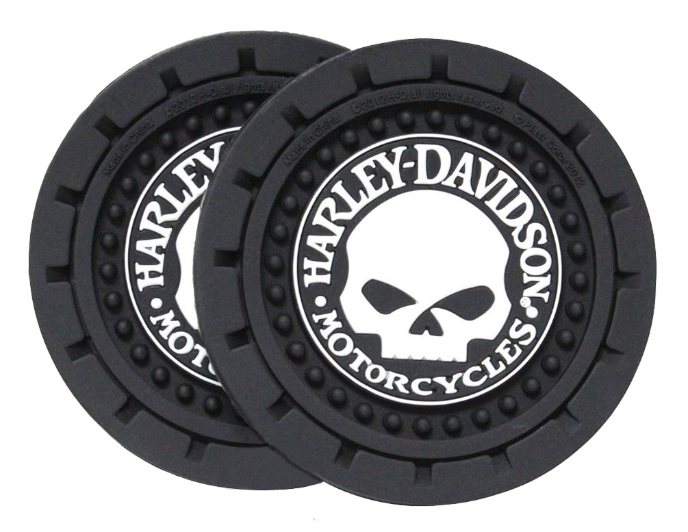 Harley-Davidson Willie G. Skull Car Drink Holder Coasters, Set Of 2 CG629 - Wisconsin Harley-Davidson