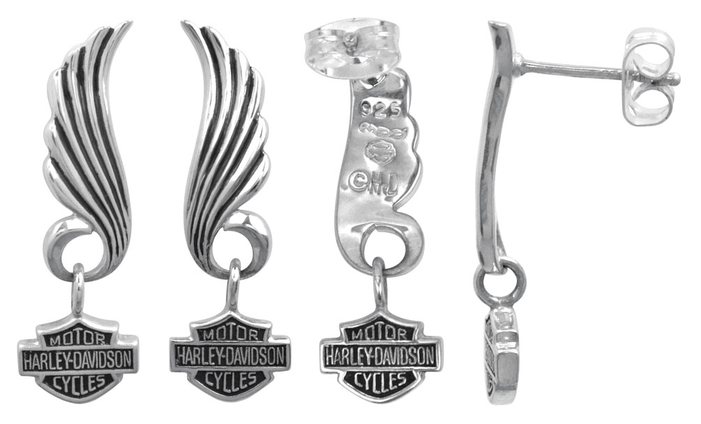 Harley-Davidson Free Shipping - Harley-Davidson Women's Little Wing Bar & Shield Post Dangle Earrings HDE0270 - Free Shipping on many products plus Orders Over $99