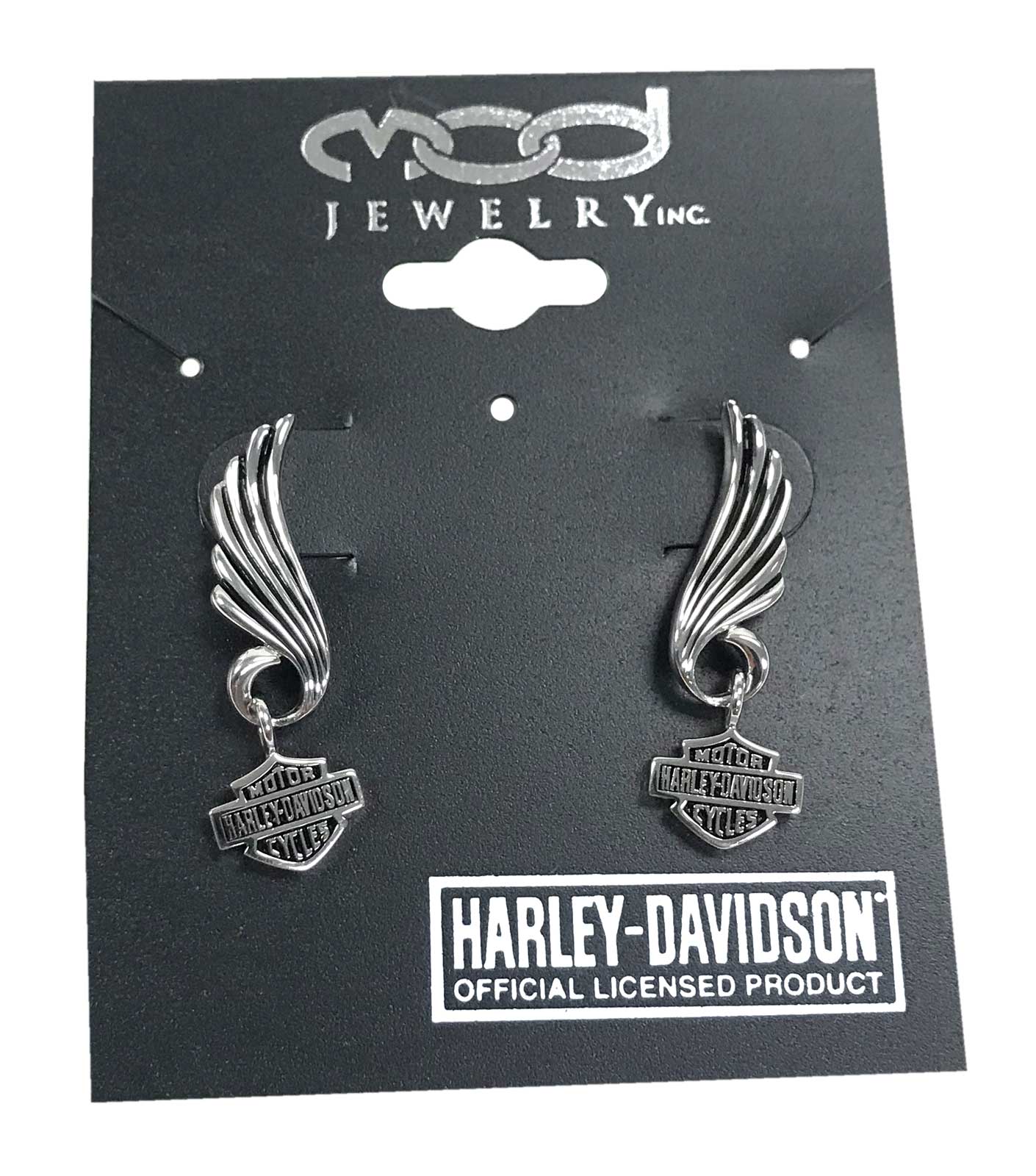 Harley-Davidson Women's Little Wing Bar & Shield Post Dangle Earrings HDE0270 - No Hassle Returns at Wisconsin Harley