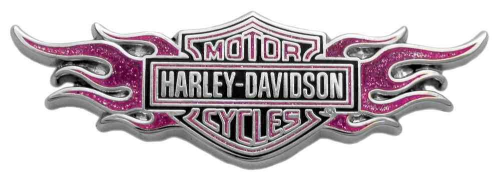 Harley Davidson Glittery Flames Bar Shield Logo Pink Pin 1 75 X 25 V51998 Wisconsin Harley Davidson