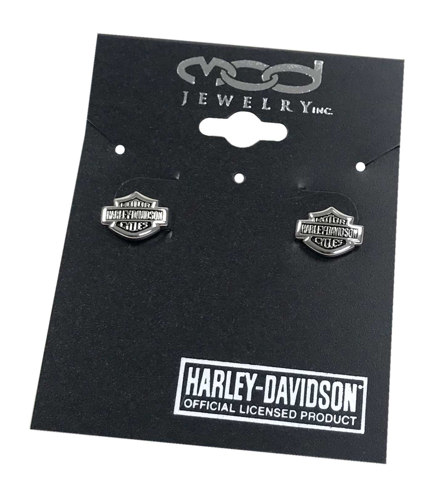 Harley-Davidson Women's Bar & Shield Sterling Silver Post Earrings HDE0085 - No Hassle Returns at Wisconsin Harley