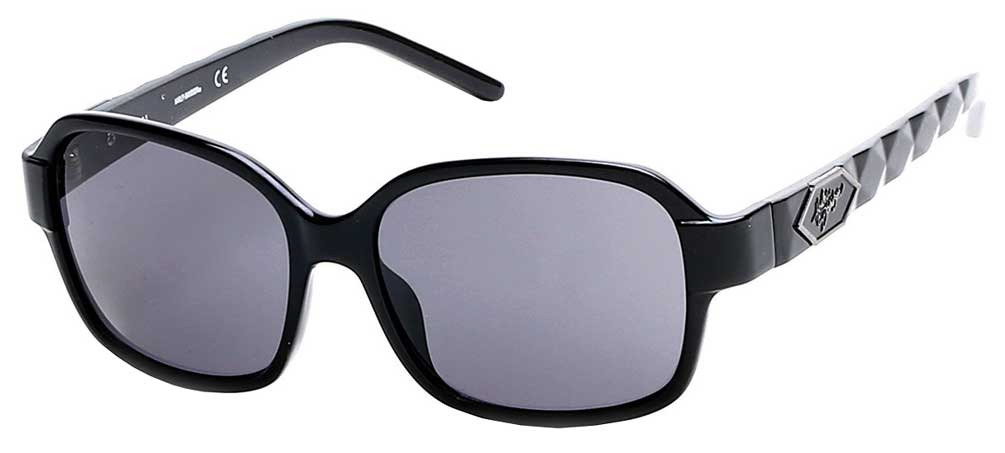 Harley-Davidson Women's Quilted Temple Sunglasses, Black Frames & Smoke Lens - Wisconsin Harley-Davidson