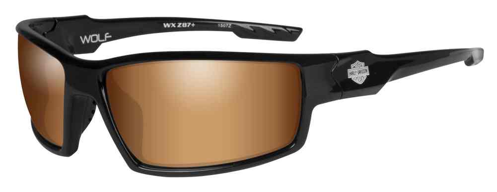 Harley-Davidson Men's Wolf Bar & Shield Sunglasses, Bronze Flash Lenses HAWOL06 - Wisconsin Harley-Davidson