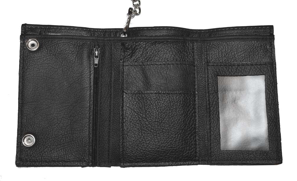 Harley-Davidson® Men's Embroidered XL Tri-Fold Chain Wallet