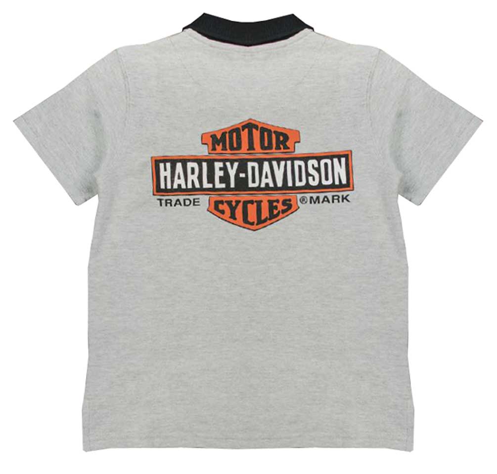 Harley-Davidson Free Shipping - Harley-Davidson Big Boys' Bar & Shield Short Sleeve Pique Polo, Gray 1091637 - Free Shipping on many products plus Orders Over $99