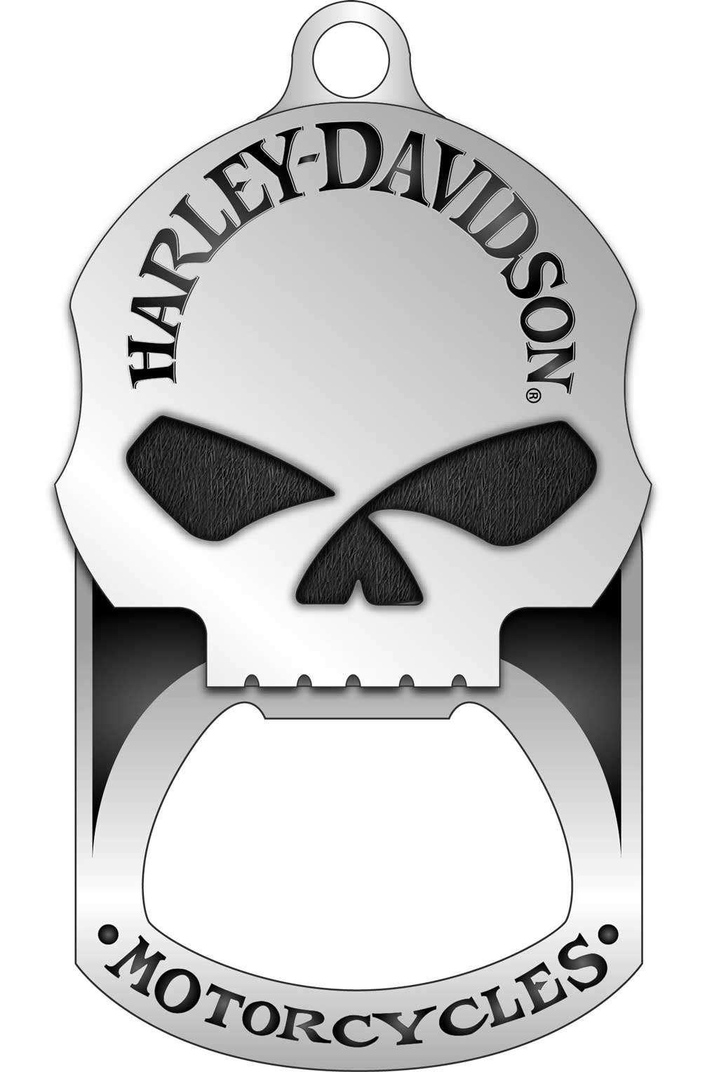 Harley-Davidson Willie G. Skull Bottle Opener Dog Tag Necklace/KeyChain 8002749 - Wisconsin Harley-Davidson