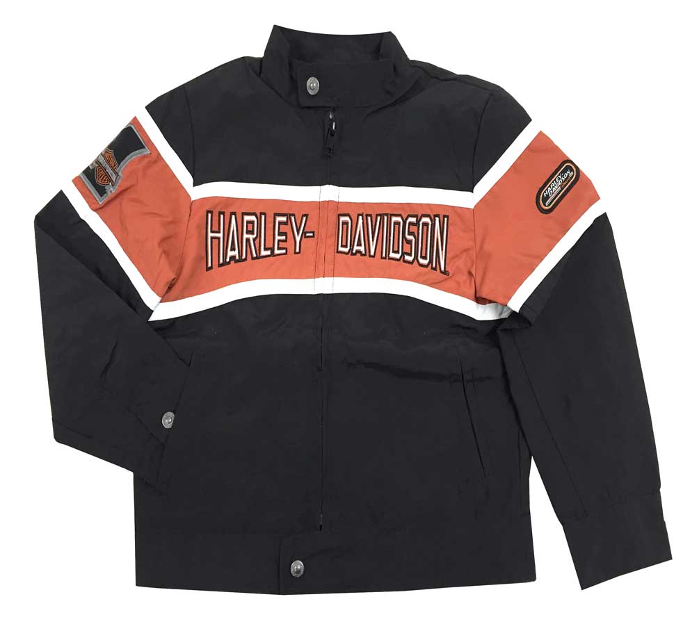 Harley-Davidson® Big Boys' Nylon Wind Breaker Jacket, Black