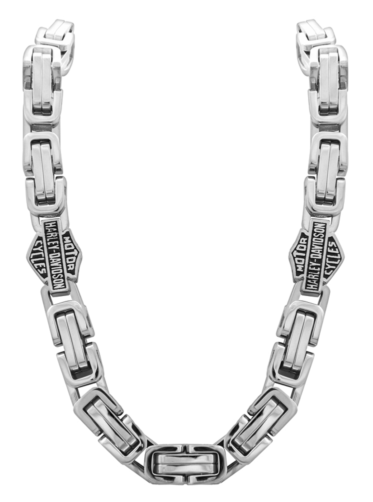 Harley-Davidson® Men's Stainless Steel Double Link Necklace