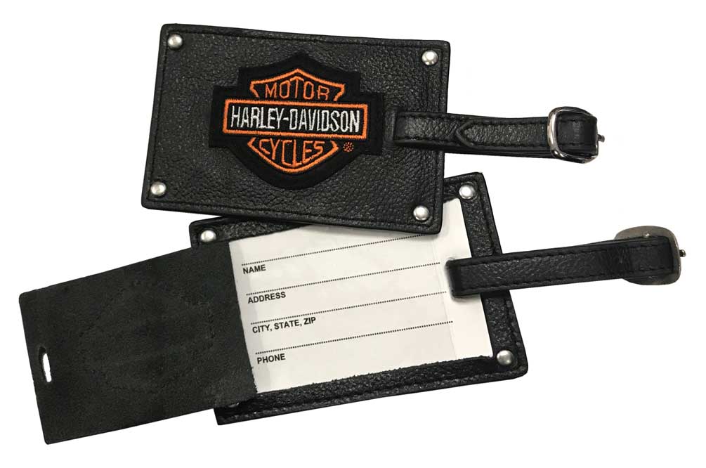 Harley-Davidson Bar & Shield Belted Luggage Tags Leather 99301 - Wisconsin Harley-Davidson