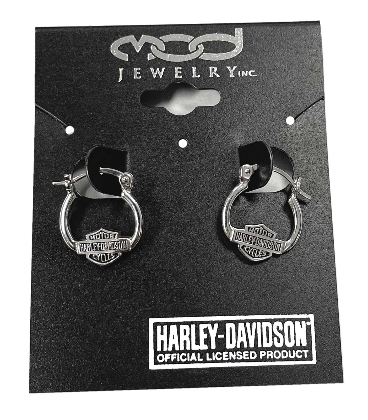 Harley-Davidson® Women's Bar & Shield Hoop Earrings, Sterling