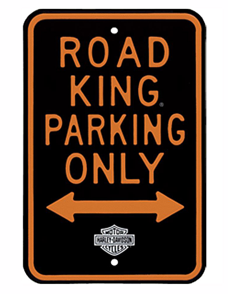 Harley-Davidson Metal Sign, Embossed Road King Parking Only Sign, Black 10902081 - Wisconsin Harley-Davidson