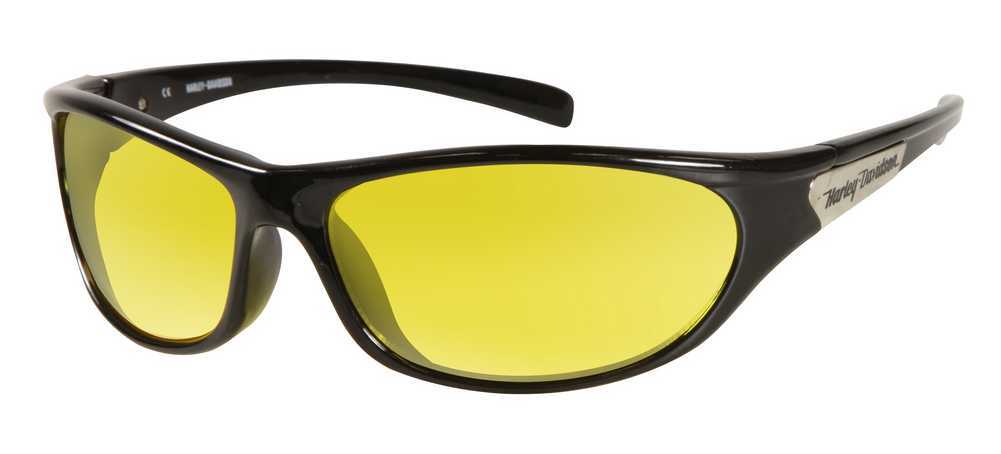 Harley-Davidson Men's Sun Lifestyle Black w/Yellow Lens Sunglasses HDS604BLK-15 - Wisconsin Harley-Davidson