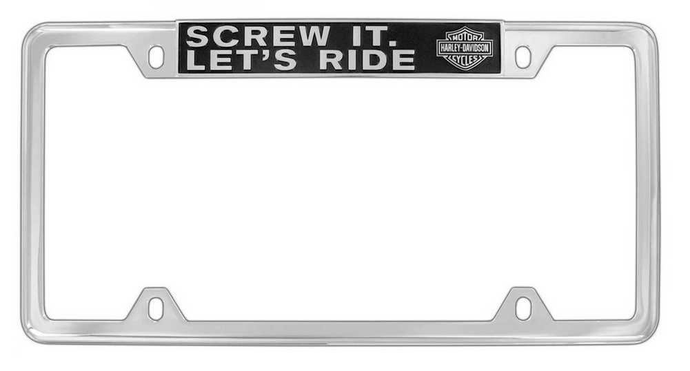 Harley-Davidson Screw It Let's Ride License Plate Frame Chrome HDLFZ192-U - Wisconsin Harley-Davidson
