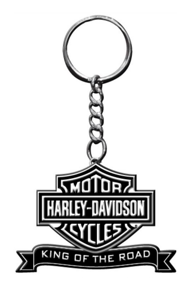 Harley-Davidson Key Chain, King of the Road Bar & Shield, Silver KY120330 - Wisconsin Harley-Davidson