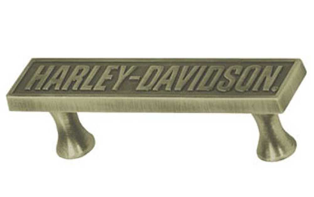 Harley-Davidson Bar Font Pull Hardware, Antique Brass HDL-10127 - Wisconsin Harley-Davidson