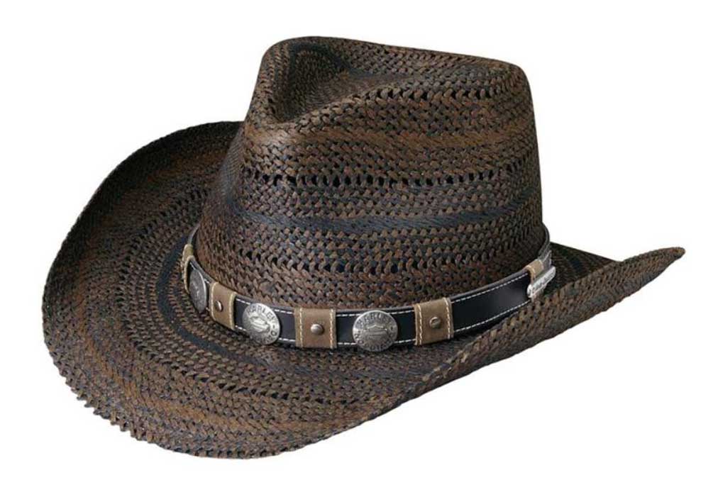 Harley-Davidson Men's Bar & Shield Patterned Toyo Straw Hat Brown HD-753 - Wisconsin Harley-Davidson