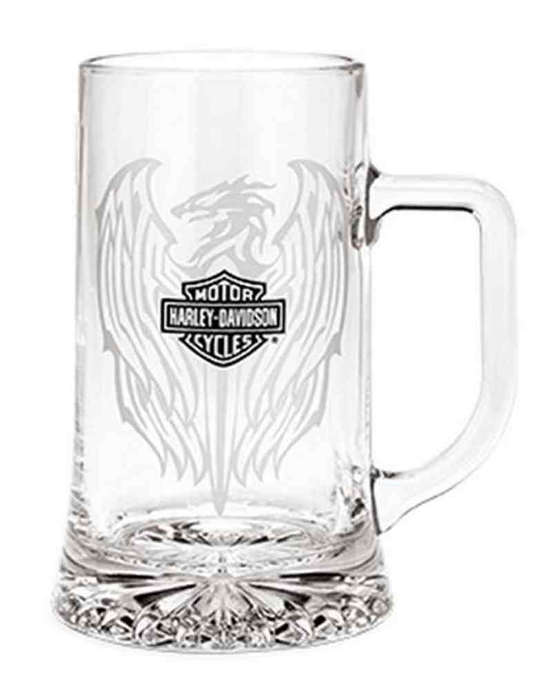 Harley-Davidson Beer Glass 17.5 oz. Tankard Mug, Clear Glass. 96806-16V - Wisconsin Harley-Davidson