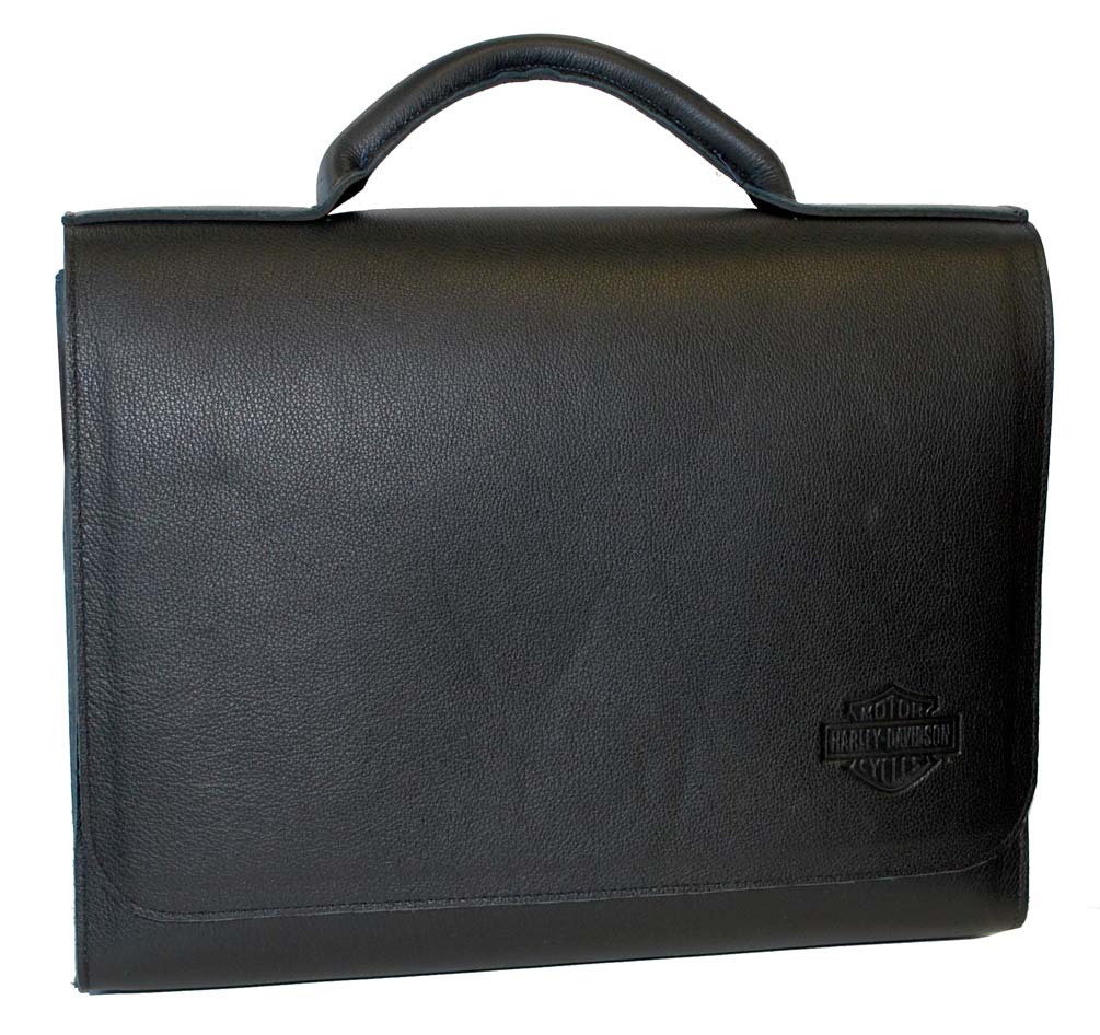 Harley-Davidson Men's Laptop Bar & Shield Bag Black Leather HD611 - Wisconsin Harley-Davidson