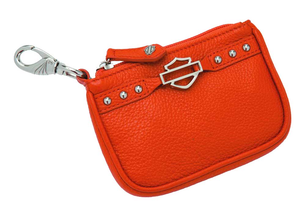 Harley-Davidson® Womens Rider Bar & Shield Coin Pouch Orange Leather  RD5581L-ORG