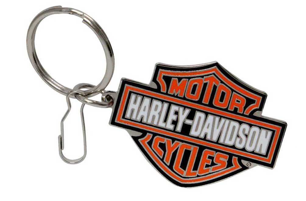 Harley-Davidson® Bar & Shield Logo Enamel Key Chain, Orange Logo