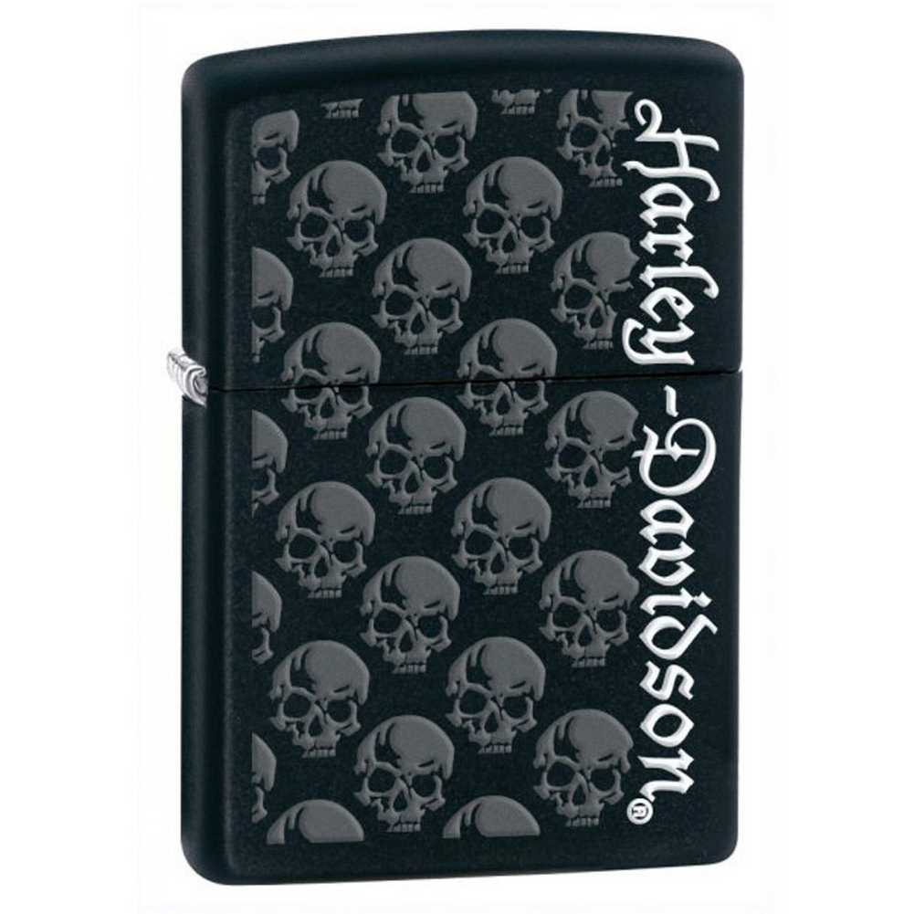 Harley-Davidson Classic Zippo Lighter Matte Black Skulls 28264 - Wisconsin Harley-Davidson