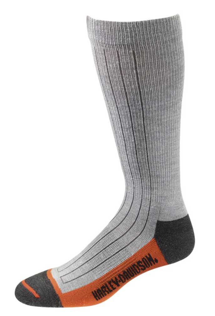 Harley-Davidson Wolverine Men's Ribbed Wool Riding Socks, Gray D99051470-020 - Wisconsin Harley-Davidson