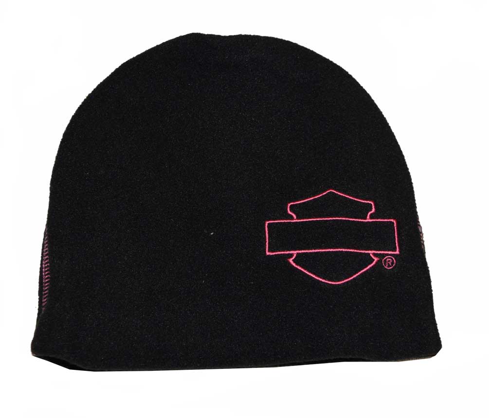 Harley-Davidson Little Girls' Beanie, Tech Polar Fleece Cap, Blk 3320396 (2T/4T) - Wisconsin Harley-Davidson
