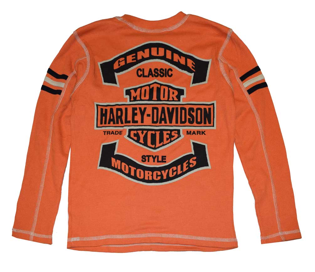 Harley-Davidson Free Shipping - Harley-Davidson Little Boys' Thermal Shirt, Bar & Shield LS Tee Orange 3381488 - Free Shipping on many products plus Orders Over $99