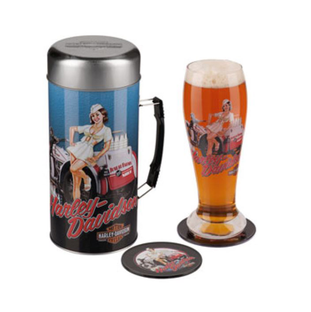 Harley-Davidson Pilsner Set, Servi-Gal Mae Milk Delivery Gift Set HDL-18732 - Wisconsin Harley-Davidson