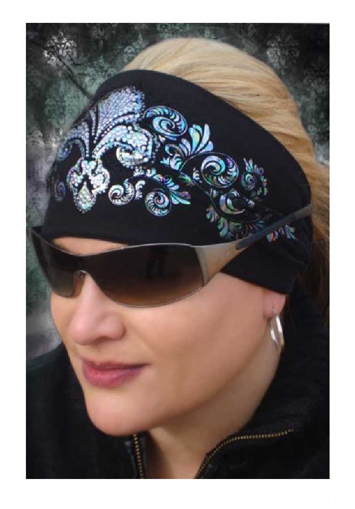 That's A Wrap Women's Biker Foil Bling Fleur-Oil Slick Knotty Head Wrap. KB1630 - Wisconsin Harley-Davidson