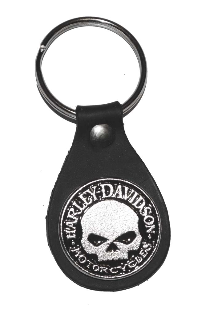 Harley-Davidson Small Black Skull Medallion Key Fob K13H - Wisconsin Harley-Davidson