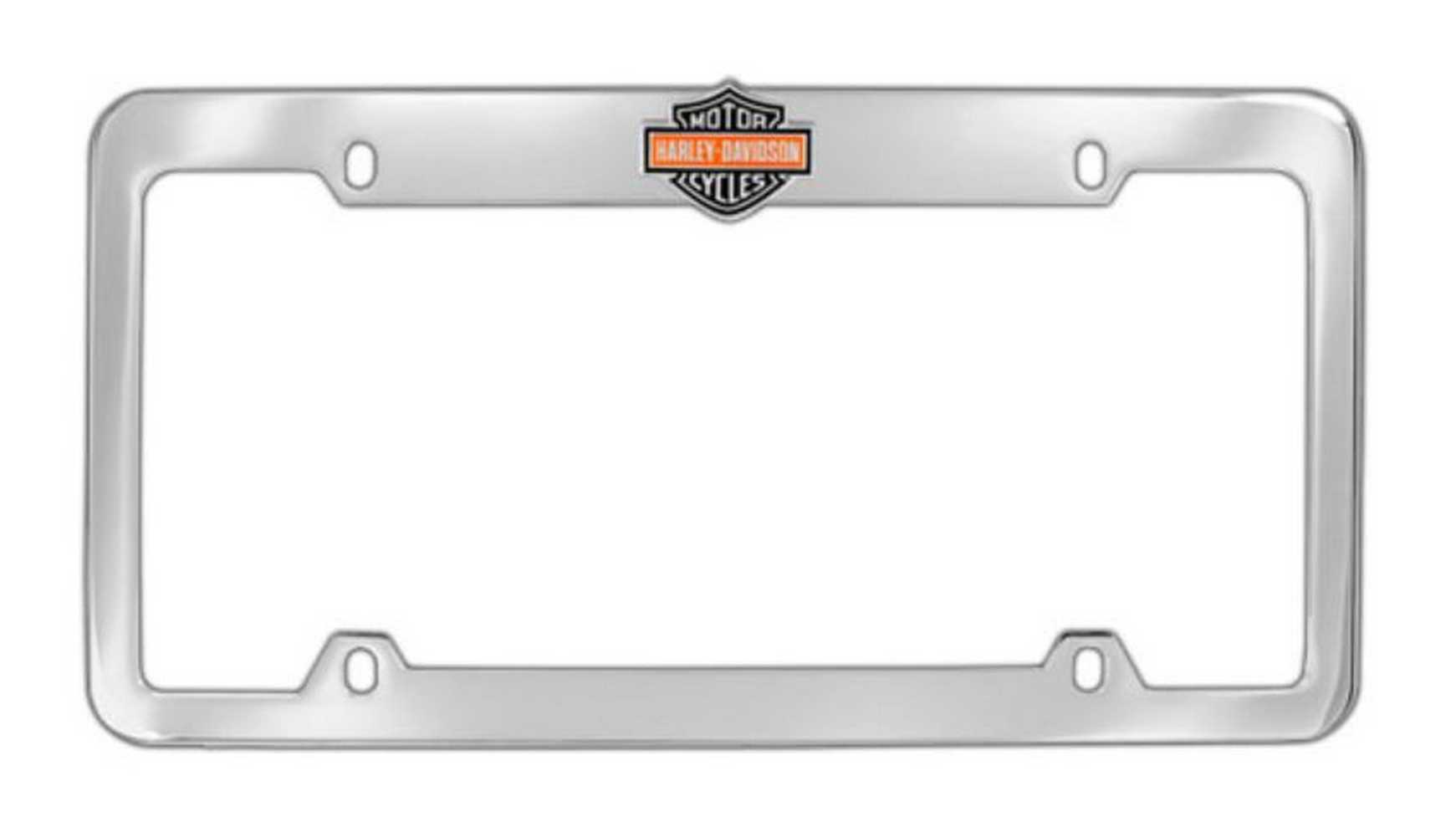Harley-Davidson Orange Bar & Shield License Plate Frame Chrome HDLFE15-U - Wisconsin Harley-Davidson