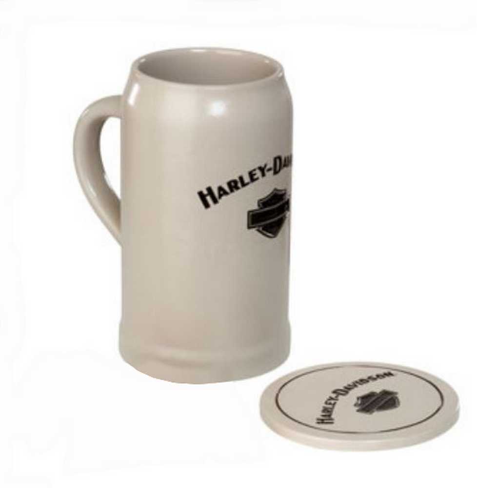 Harley-Davidson Ceramic Stein & Coaster Set, Bar & Shield Logo HDL-18605 - Wisconsin Harley-Davidson