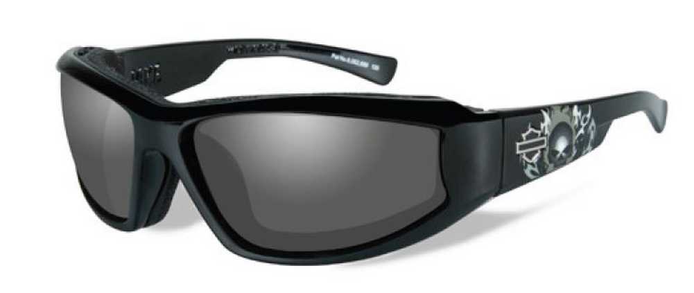 Harley-Davidson Mens Jake Willie G Skull Flames Sunglasses Wiley-X Black HDJAK21 - Wisconsin Harley-Davidson