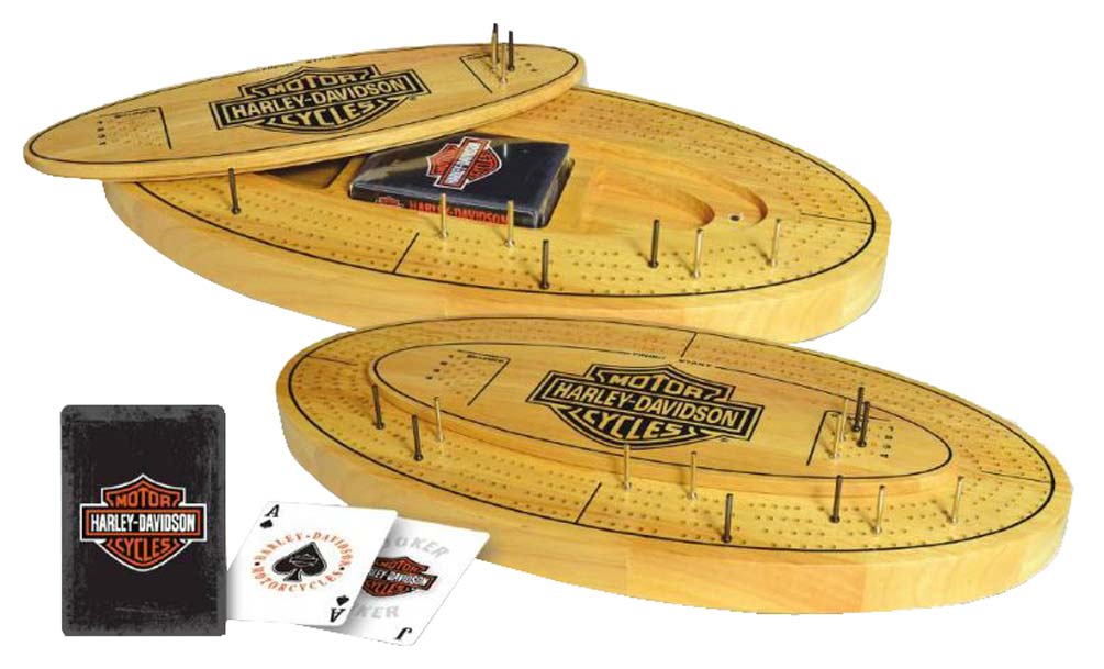 Harley-Davidson Bar & Shield Cribbage Board Wooden 66901 - Wisconsin Harley-Davidson