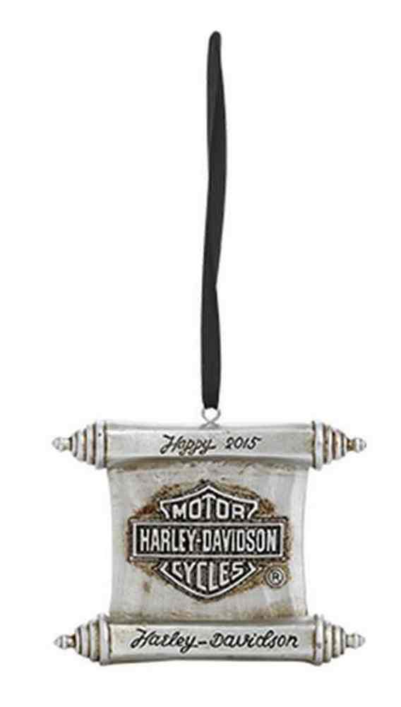 Harley-Davidson 2015 Pewter Scroll Christmas Ornament, Silver. 96843-16V - Wisconsin Harley-Davidson