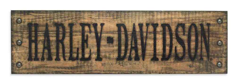Harley-Davidson Studded Stamped Wooden Sign 35 x 10.5in, Bar Garage. 96825-16V - Wisconsin Harley-Davidson