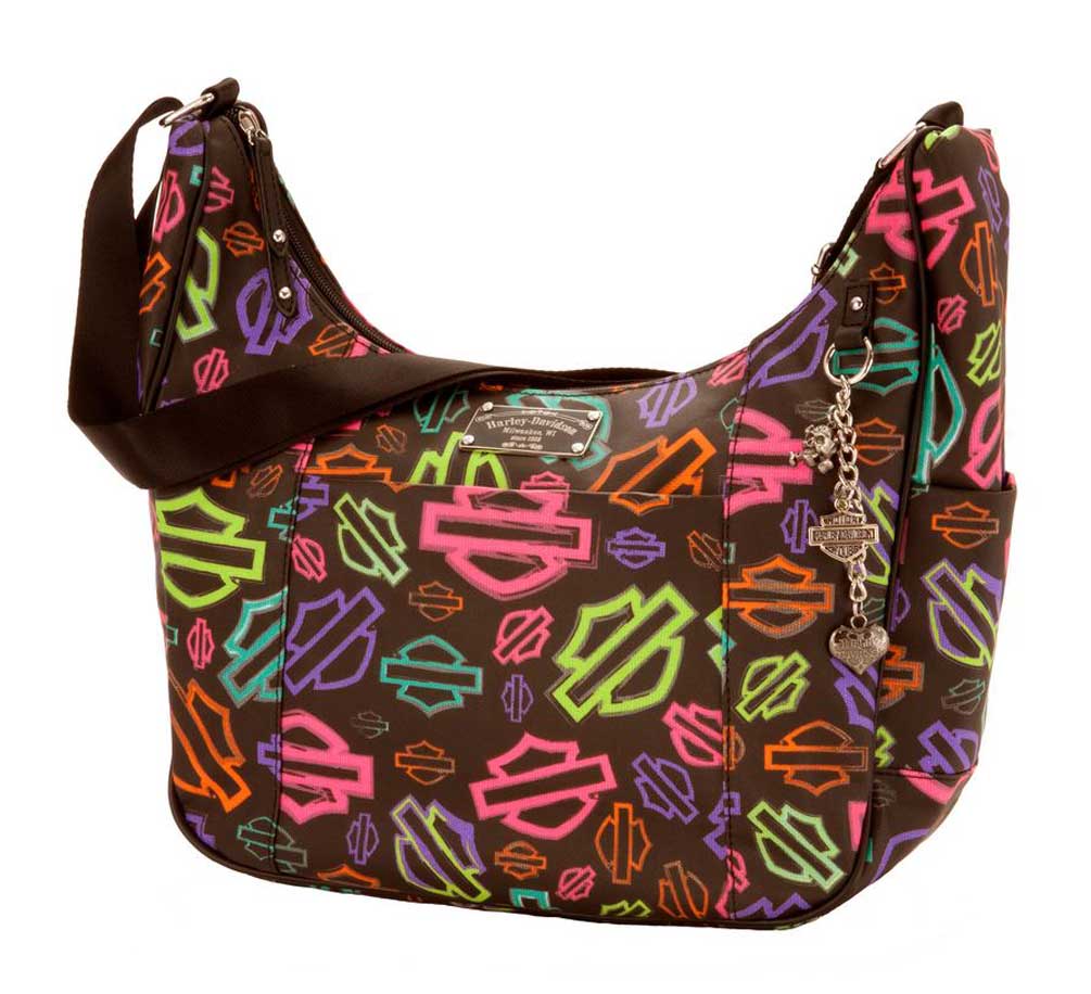 Harley-Davidson Women's HOBO Purse, Candy Coated Bar & Shield CN6657S-MLT - Wisconsin Harley-Davidson