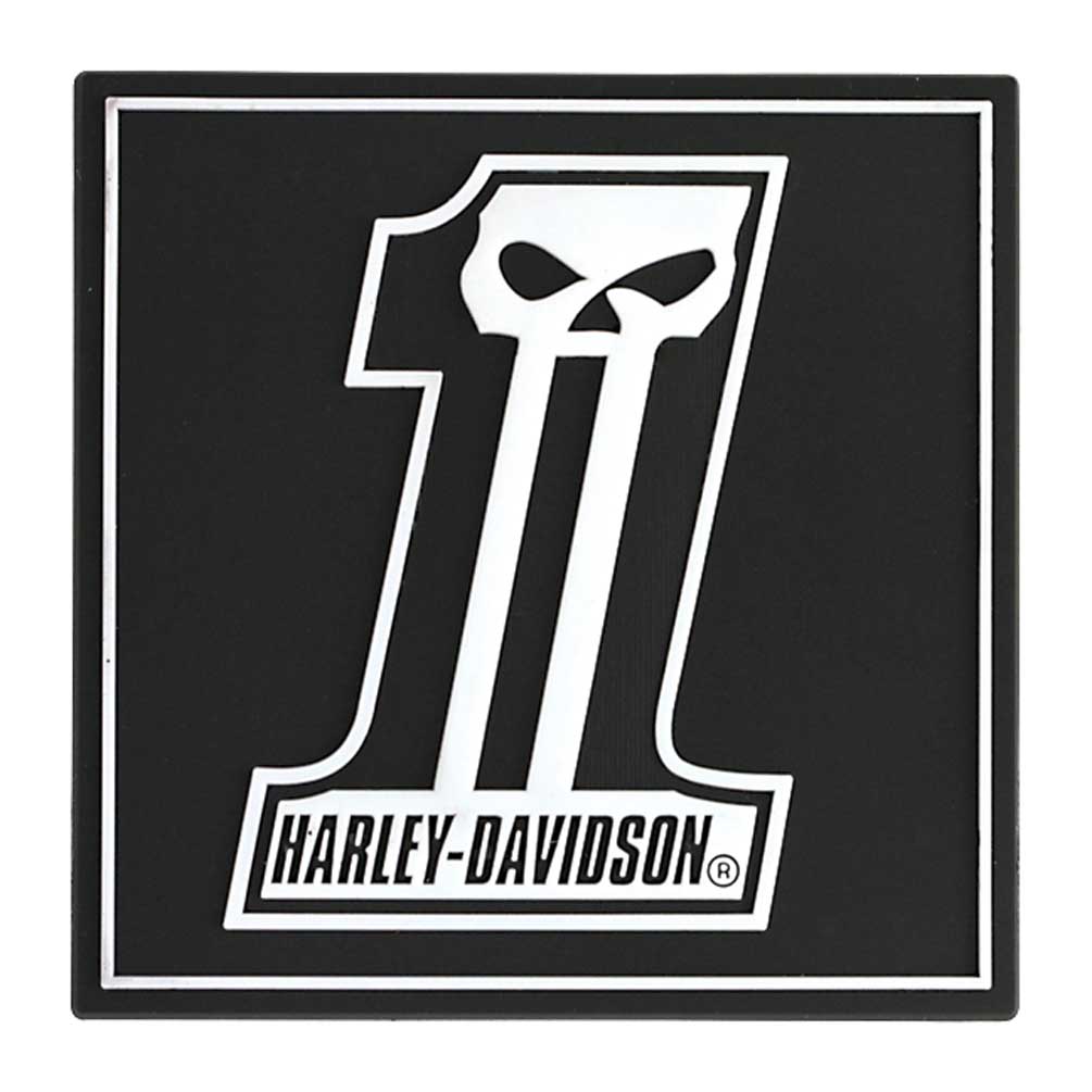 Harley-Davidson Magnet, Long Tooth #1 Skull Logo Rubber Tile Magnet 8003180 - Wisconsin Harley-Davidson
