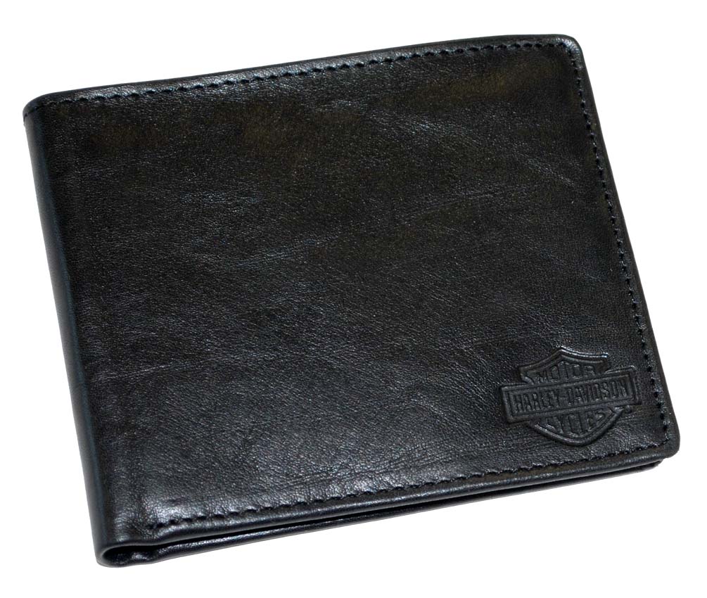 Harley-Davidson Men's Black Leather Bar & Shield Dress Billfold Wallet HD951 - Wisconsin Harley-Davidson