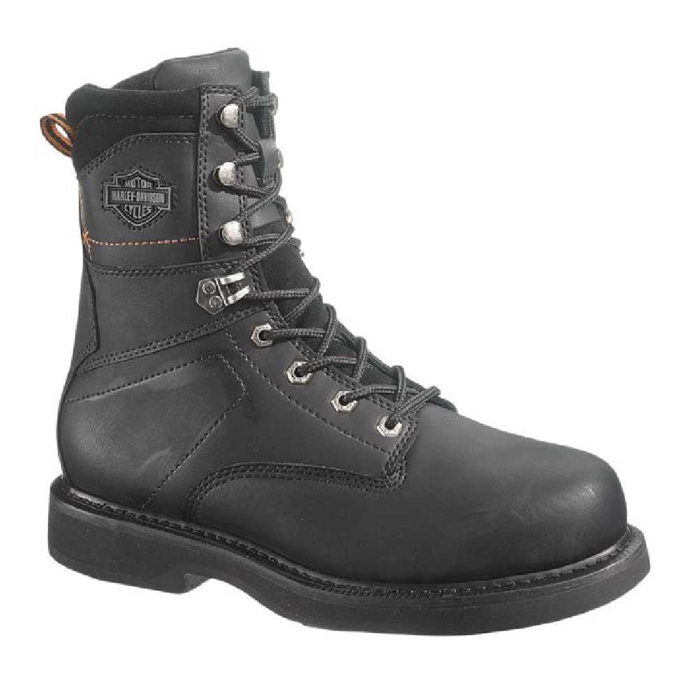 Harley-Davidson John Steel Toe Black Boots, Quick-Lace. ASTM Rated D95327 - Wisconsin Harley-Davidson