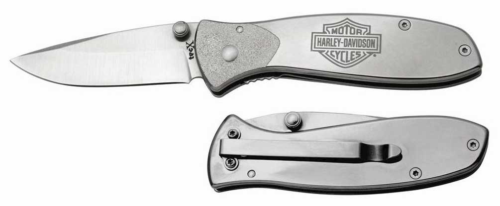 Harley-Davidson® TecX Tags-L B&S Pocket Knife Polished Stainless