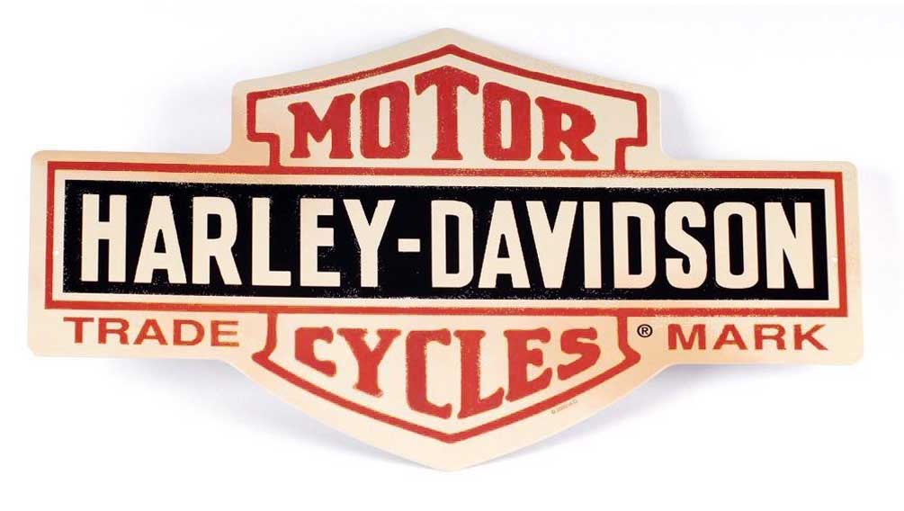 Harley-Davidson® Distressed Long Bar & Shield Tin Sign 15.5 x 9.5