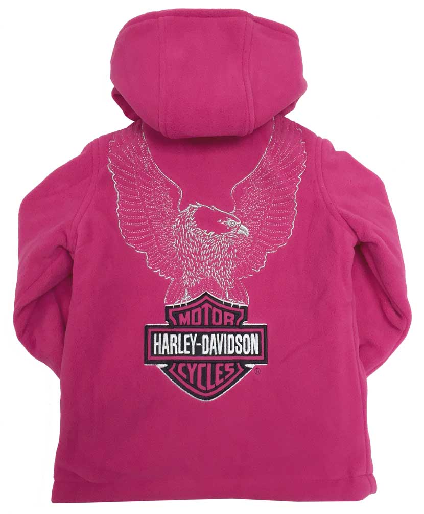 Harley-Davidson Little Girls' Embroidered Reversible Fleece Jacket 6024551 - Largest Selection of Harley-Davidson Products